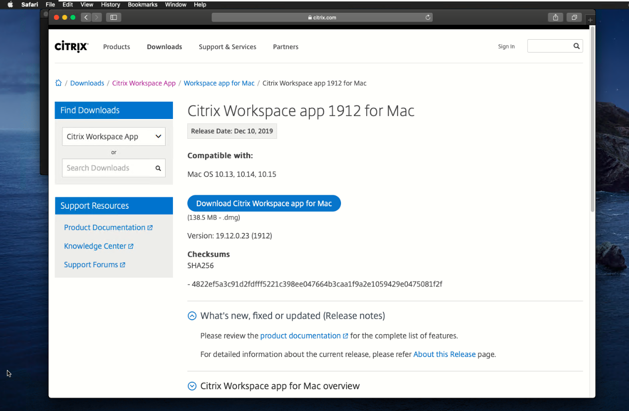 Image 2: Citrix Website macOS Download Page