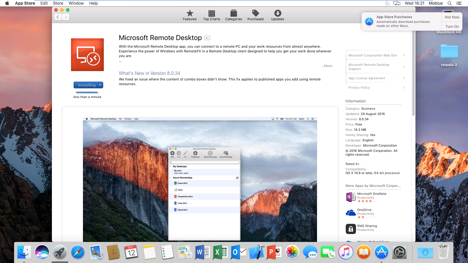 RDP for Mac Appstore