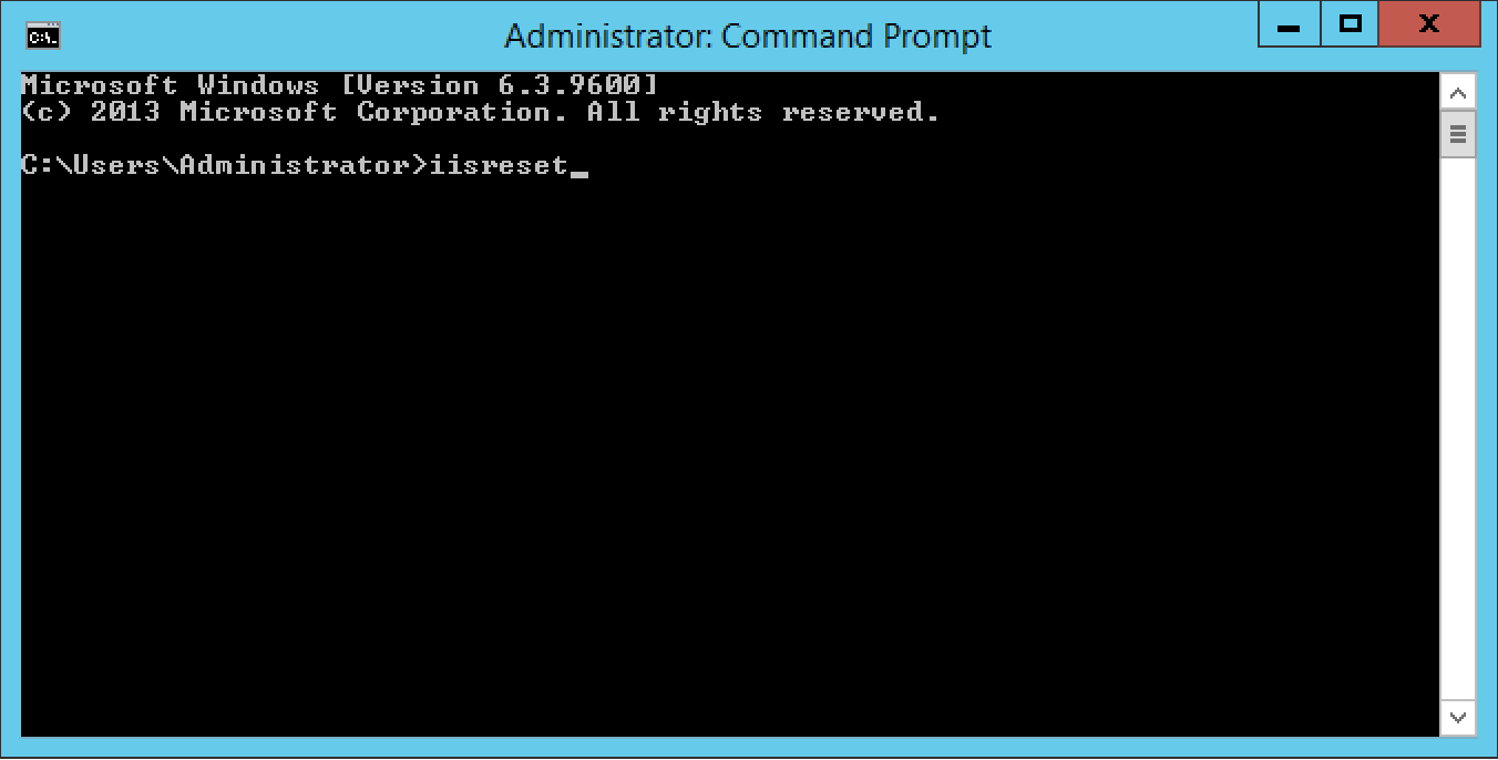 open iis using command prompt